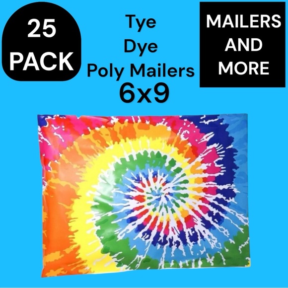 25 6X9 Poly Mailers Tie Dye Flat Shipping Envelopes PRICE IS FIRM - Picture 2 of 7